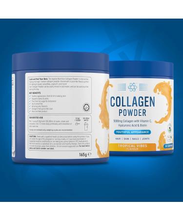 Applied Nutrition Collagen Powder - Tropical Vibes Flavour | 5000mg Hydrolysed Bovine Peptides with Vitamin C, Hyaluronic Acid & Biotin | 165g - Buy Online on GoSupps.com