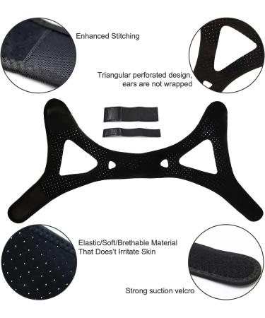 Breathable Cpap Chin Strap - Stop Snoring with Comfortable Anti-Snoring Chin Strap for Men and Women (Black) - Includes Extension Strap - Buy Online on GoSupps.com