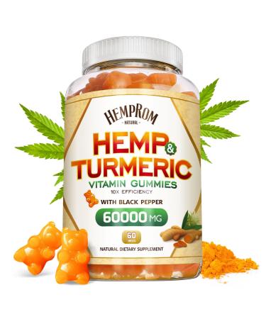 Turmeric Gummies for Adults  95% Turmeric Curcumin Supplement with Black Pepper  Antioxidant  Immune Support  High Absorb  Vegan  Mango Flavor  60 Chewables 60 Count (Pack of 1)