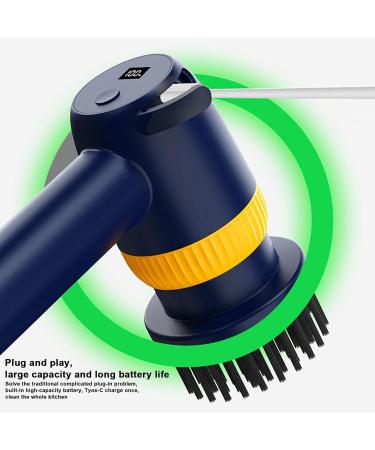 Electric Spin Scrubber - Cordless Shower Scrubber | Shower Cleaner Brush Dish Scrubber Shower Scrubber Dishwashing Brush Electric Scrubber for Dish Bathroom Pans Blue - Buy Online on GoSupps.com