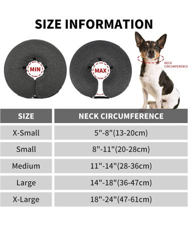 WONDAY Inflatable Dog Cone XL - Adjustable Recovery Collar for Post-Surgery Healing - Soft & Comfy Protective Collar for Wound Recovery - Prevent Biting & Scratching - Grey - Buy Online on GoSupps.com