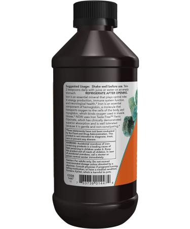 Now Foods Iron Liquid 8 fl oz - Enhances Energy & Supports Blood Health - Buy Online on GoSupps.com