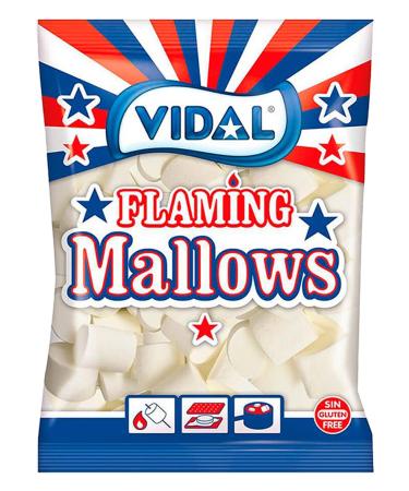 Vidal Flaming Mallows Clouds my Tasty Candy Ready for Campfires BBQ & Iron Vanilla Flavour White 1kg Bag