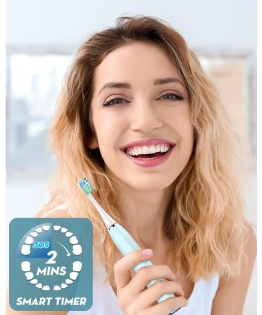 Electric Toothbrush Sonic Toothbrushes with 6 Brush Heads Sonic Electric Toothbrushes Fast Charge 3 Hours Last 60 Days Rechargeable Electric Toothbrush for Adults and Kids Blue 1 count (Pack of 1) - Buy Online on GoSupps.com
