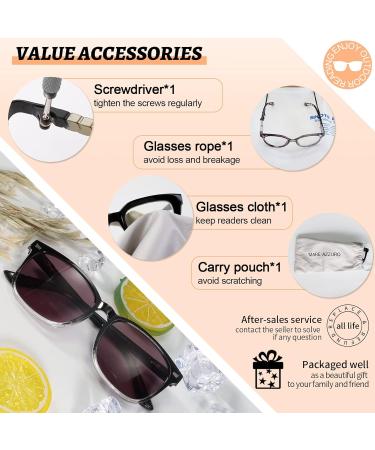 MARE AZZURO 2.75 Reader Sunglasses for Women - Stylish Outdoor Sun Reading Glasses (Black & Clear) - Perfect for All Prescriptions 1.00 to 4.00 - Buy Online on GoSupps.com