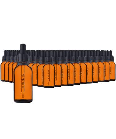 Handsunity 30ml-111110Stk pipette bottle Small glass bottle-pharmacy glass set made of amber glass with black pipette cap including 5 pcs accessories brown las bottles 30ml-111110 piece Black cap