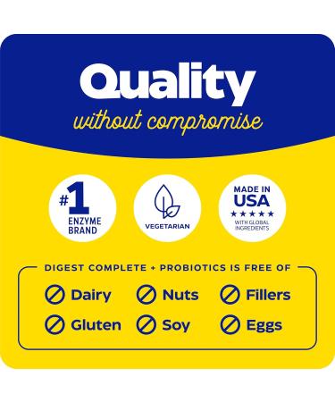 Enzymedica Digest Complete + Probiotics Gentle Digestive Enzymes with 400 Million CFU Active Cultures per Capsule 30 Capsules 30 Count - Buy Online on GoSupps.com