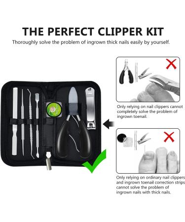Ingrown Toenail Tool Kit - Professional Podiatrist Nail Clippers Set for Effective Treatment - Ideal for Seniors, Arthritis, Diabetic - Thick Toenail Correction - Buy Online on GoSupps.com