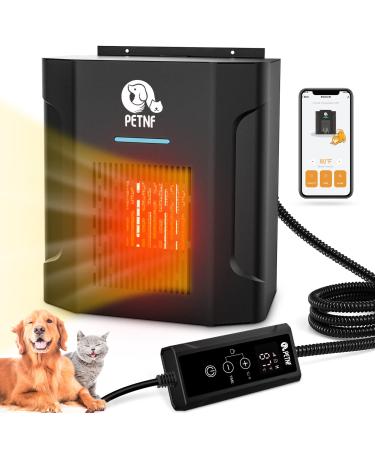 Dog House Heater with Thermostat & App Remote Control, 300W Safe Heater for Dog Houses Outdoor with Adjustable Temp &Timer& 6FT Anti Chew Cord, Outdoor Pet Heater for Most Dog House, Easy to Install
