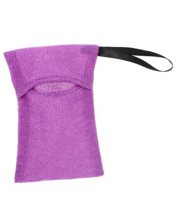 FRCOLOR Bath Bag Color Shampoo Soap Bags for Soap Bars Shampoo Bar Bag Soap Sleeves for Soap Bars Bar Soap Bag Exfoliating Soap Bag Soap Pouch for Shower Purple Nylon Scrubber Cleansing