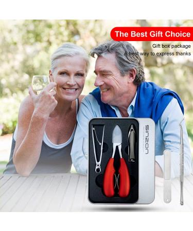 Seniors Thick Toenail Clippers for Ingrown Nails - Surgical Grade Stainless Steel Trimmer Nipper - Red - Buy Online on GoSupps.com