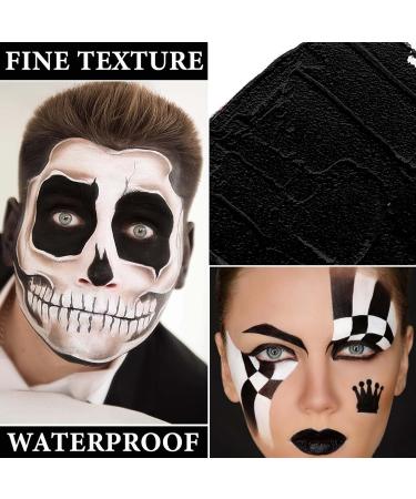 Black & White Face Body Paint Set | Oil-Based Halloween Makeup Kit for Clown & Zombie Cosplay | Includes 2 Brushes & Palette - Buy Online on GoSupps.com