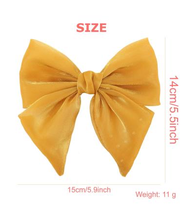 8 Pack Shiny Fabric Large Bow Hair Clips, Handmade Hair Accessories for Women - Buy Online on GoSupps.com
