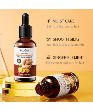 2 Pack Ginger Hair Growth Serum - Thickening Serum for Hair Loss Dry Damaged Hair - Improves Hair Elasticity and Strength - For Men and Women - Buy Online on GoSupps.com