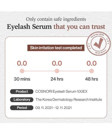 COSNORI Eyelash Serum 100 EX - Intensive Hydration Booster with Peptides & Silk Extract - irritation-free formula for longer healthier lashes | 0.2 fl. oz - Buy Online on GoSupps.com