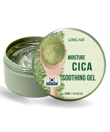 LEBELAGE Korean Skincare Gel Moisture Cica Soothing Gel for Face & Body 10.14 fl oz | Lightweight Fast-Absorbing Non-Sticky Centella Asiatica (Cica) | Green Tea | Virginia Peony Extract