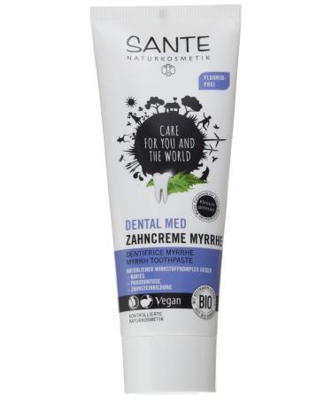 Sante natural cosmetics dental med toothpaste myrrh without sodium fluoride & menthol vegan organic extracts natural dental care 75ml 75 ml (1 Pack) - Buy Online on GoSupps.com