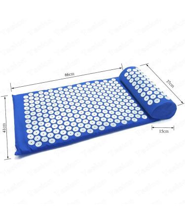 Tesion Acupressure Mat and Pillow Set Massager Cushion Ideal for Back/Neck Pain Relief and Muscle Relaxation Relieves Stress and Sciatic Pain. Bule - Buy Online on GoSupps.com