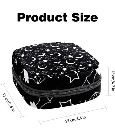 Sanitary Napkin Storage Bag Portable Period Bag for Women Teen Girls Halloween Pattern Menstrual Cup Pouch Nursing Pad Holder (Multicolor) Color 7 - Buy Online on GoSupps.com