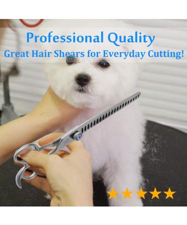 Jason Curved Scissors for Dogs - 19.1 cm Ergonomic Pet Care Scissors | Japanese Stainless Steel Hair Scissors for Dogs & Cats | Chunker 7.0 - Buy Online on GoSupps.com