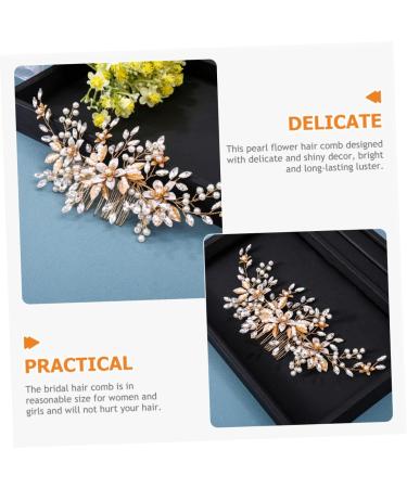 Ipetboom Headgear Rhinestone Hair Accessories Wedding Hair Clips Bridal Clip Crystal Hair Charms Bridal Hair Accessories Rhinestone Hair Clip Bridal Headpiece Tiara Pearl Comb Bride Metal - Buy Online on GoSupps.com