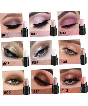 BIUDECO 12pcs 12 Shadow Box Eye Highlighter Cream Eyeshadow Lying Silkworm Pen Eye Makeup Tool Girl Makeup Supplies Colorful Eyeshadow Pencil Eye Shadow Stick Highlighter Pen - Buy Online on GoSupps.com