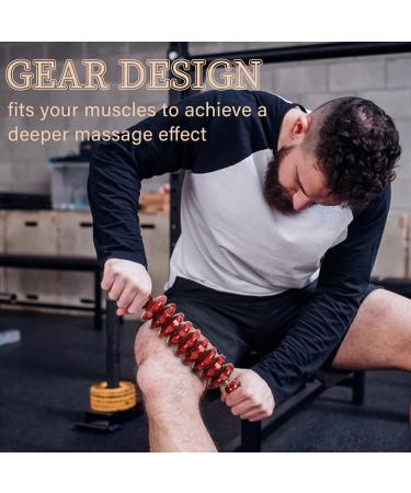 Liitrton Manual Wooden Fascia Roller - Trigger Point Relief for Sore Muscles & Cellulite (Red) | International Shipping - Buy Online on GoSupps.com