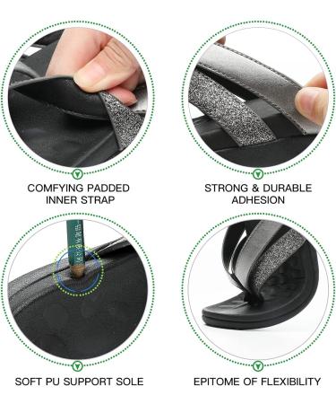 MEGNYA Women's Arch Support Flip Flops - 8 W2 Charcoal - Buy Online on GoSupps.com