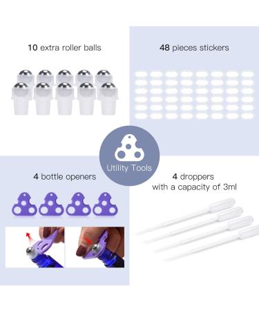 Blue Essential Oil Roller Bottles - 48-Pack for Aromatherapy - Buy Online on GoSupps.com