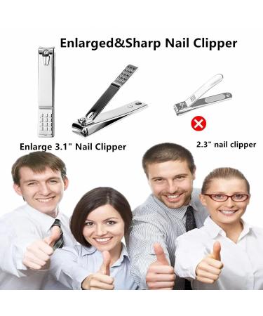 Nail Knip Set & Manicure Kit for Men - Stainless Steel Grooming Tools in Portable Travel Suitcase - Perfect Gift for Husband Friends & Family - Buy Online on GoSupps.com
