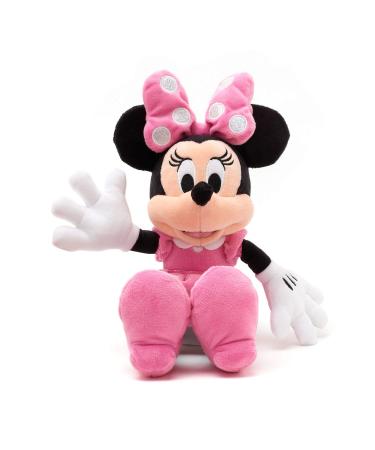 Disney Store Official Minnie Mouse Small Soft Plush Toy 33cm/12 Iconic Cuddly Toy Character in Pink Polka Dot Dress and Bow with Embroidered Features Suitable for All Ages Minnie Mouse (Pink)