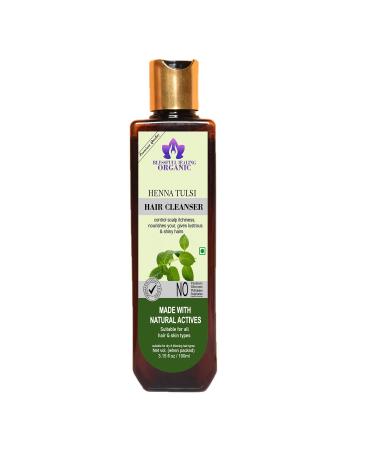 Blessfull Healing Organic Henna Tulsi Hair Cleanser | Shampoo 100 ML (Packing May Vary)