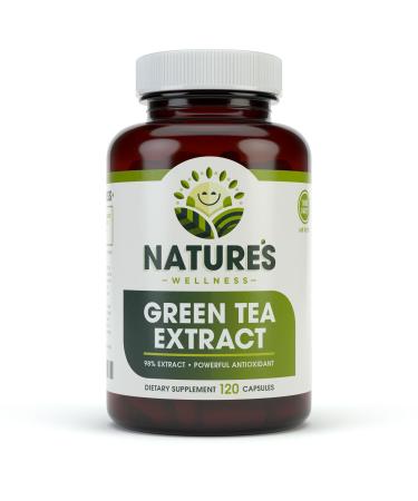 Green Tea Extract 98% Standardized with EGCG | Healthy Weight Support Metabolism Energy Heart Health | Green Tea Capsules are Natural Caffeine Pills with Antioxidant & Free Radical Scavenger 1000mg