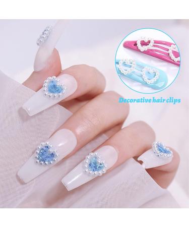 460 Mixed White Pearl Heart Nail Charms - DIY Manicure Accessories - Buy Online on GoSupps.com