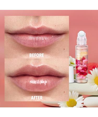 EONFAVE Roll up Flower Lip Gloss colorless lip oil transparent watermelon moisturizing lip oil hydrating jelly lip gloss for longlasting nourishing lips Juicy Fruity Lip Glow Oil - Buy Online on GoSupps.com