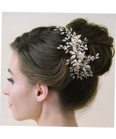 minkissy Wedding Hair Accessories Hair Clips Hair Barrettes Tiara Hair Pin Bride Hairpin Bridal Hair Accessory Girl Headpiece Bride Headpieces for Wedding Hair Comb Rhinestones Leaf Women's - Buy Online on GoSupps.com