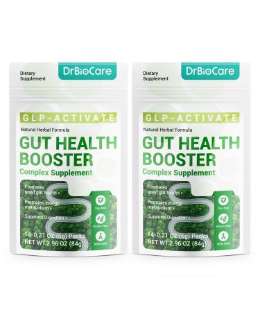 DrBioCare Gut Health Booster Complex Supplement Moringa Oleifera Extract Turmeric Extract Enoki Powder Akkermansia Muciniphila AKK Mulberry Leaf Extract activating GLP-1 Non-GMO 28 Pack Prune Favor 2.96 Ounce (Pack