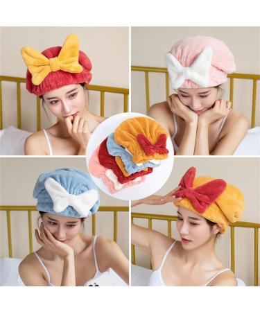 Buy GDSAFS Super Absorbent Microfiber Hair Towel Wrap - Quick-Drying Soft Bow Tie Turban for Women - Blue & Pink - Buy Online on GoSupps.com