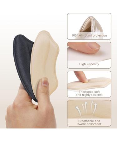 8 Pairs Heel Pads for Shoes - Self-Adhesive Cushions for Men & Women | Stop Heel Slip & Blisters - Pale Apricot & Black - Buy Online on GoSupps.com