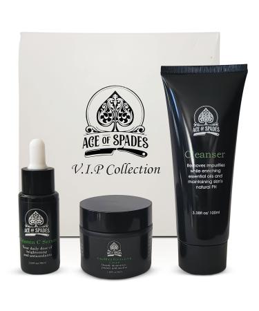 Ace of spades mens skin care collection face wash rejuvenation serum and face cream grooming kit