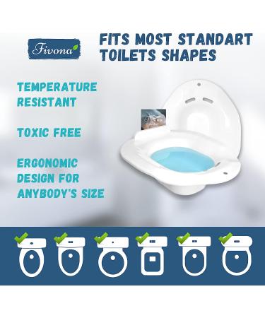 Fivona Sitz Bath Seat for Postpartum Care and Hemorrhoid Treatment - Universal Fit Yoni Steaming Bowl for Soothing Relief - Buy Online on GoSupps.com