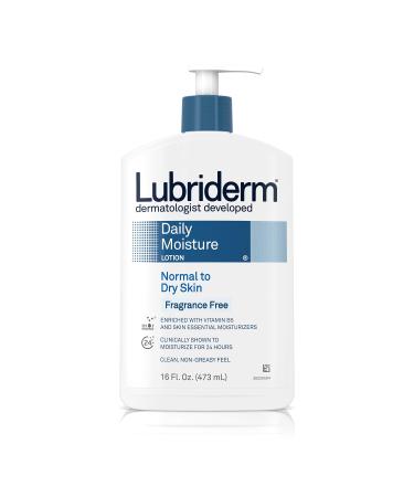 Lubriderm daily moisture lotion for normal to dry skin fragrance free - 16 oz (Body Lotion)
