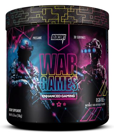REDCON1 War Games RGB-Fuel - Keto Friendly Focus Formula - Focus Supplement with Nootropics + Green Tea Extract - Low Caffeine Yerba Mate with TeaCrine & Dynamine (30 Servings)