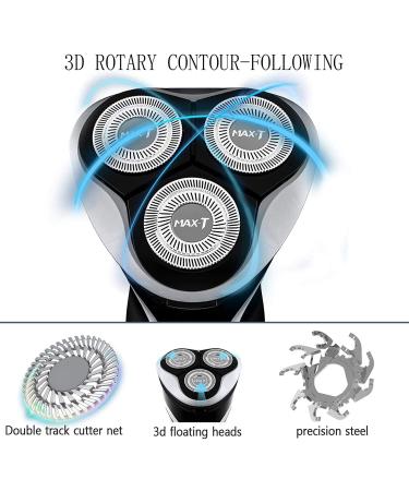 MAX-T Men Electric Razor - Rechargeable Wet & Dry Rotary Shaver for Men (Black) - Buy Online on GoSupps.com