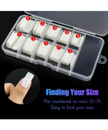 100 Pcs False Nail Tips with Storage Case-Full Cover Coffin Nails in 10 Sizes for Nail Salons and DIY Nail Art-Long Lasting and Durable Artificial Fingernails for Glamorous Looks (Square Natural) 1 count (Pack of 1) Natural - Buy Online on GoSupps.com