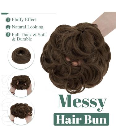 SEGO Hairpiece with Elastic Band - Large Ash Brown Bun Hair Extensions & Ponytail Braid for Women (55G) - Buy Online on GoSupps.com