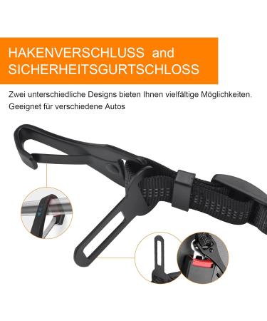 Adjustable Dog Seat Belt - 2-Piece 3-in-1 Reflective Bungee Car Harness for All Breeds | Universal Fit Buckle Hook (Black) - Buy Online on GoSupps.com
