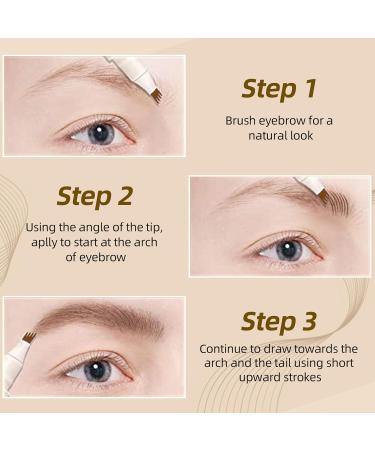 Rechoo Eyebrow Pencil - Waterproof Dark Brown Liquid Brow Pen with Micro Fork Tip for Natural Eye Makeup | Long Lasting & Smudge-Proof - Buy Online on GoSupps.com