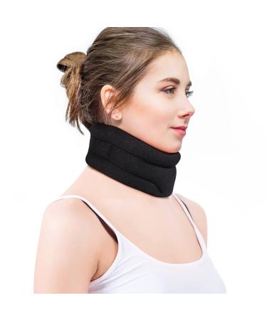 Neck Brace for Neck Pain Relief, Cervical Collar for Sleeping, Soft Foam Neck Support Relieves Pain & Pressure in Spine, Wraps Keep Vertebrae Stable and Aligned (2.5" Depth Collar, S) 2.5" Middle Height