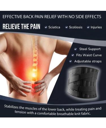 Adjustable Back Brace for Lower Back Pain Relief - Support Belt for Men & Women | Herniated Disc Scoliosis & Sciatica Relief (Medium - Buy Online on GoSupps.com